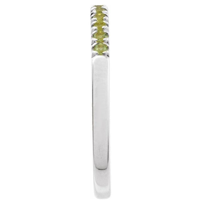 10K Yellow Or White Gold Natural Gemstone Stackable Ring