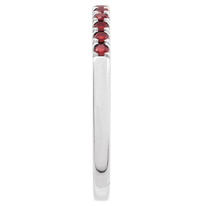 14K White Or Rose Gold Or Sterling Silver Natural Gemstone Stackable Ring