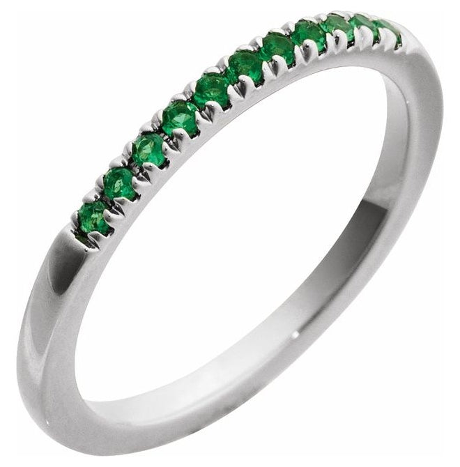 10K Yellow Or White Gold Lab-Grown Gemstone Stackable Ring