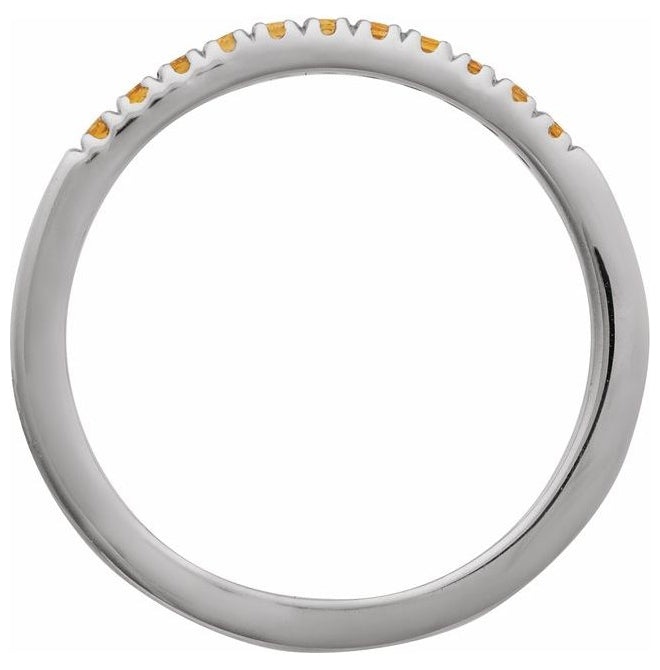 14K White Or Rose Gold Or Sterling Silver Natural Gemstone Stackable Ring