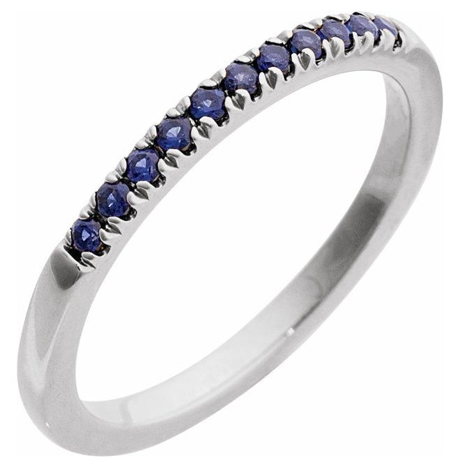 10K Yellow Or White Gold Lab-Grown Gemstone Stackable Ring