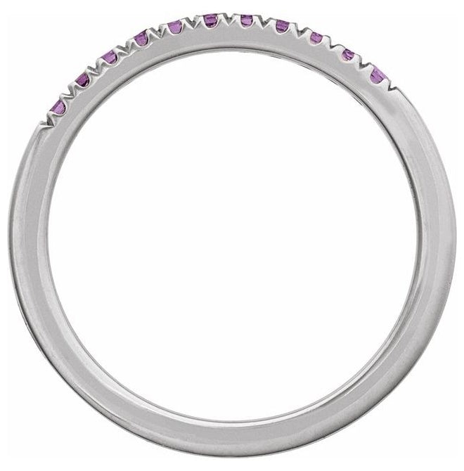14K White Or Rose Gold Or Sterling Silver Natural Gemstone Stackable Ring