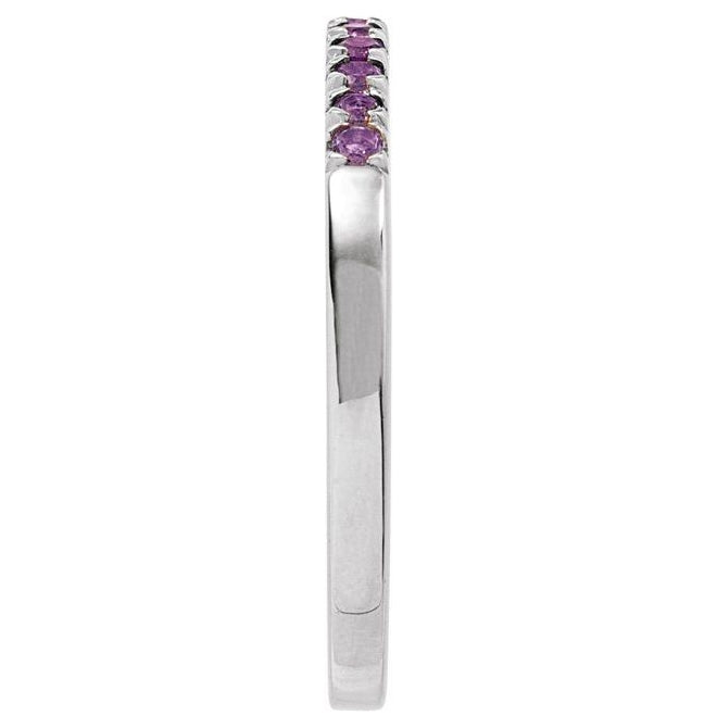 14K White Or Rose Gold Or Sterling Silver Natural Gemstone Stackable Ring