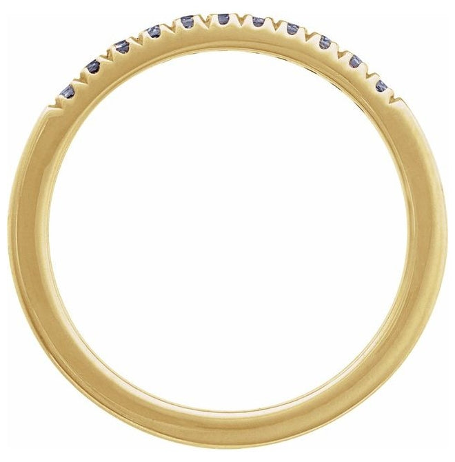 10K Yellow Or White Gold Natural Gemstone Stackable Ring
