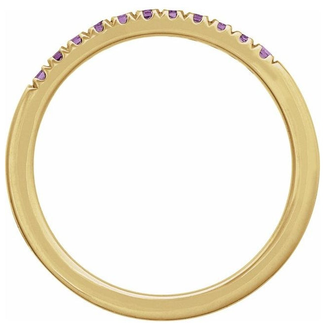 10K Yellow Or White Gold Natural Gemstone Stackable Ring