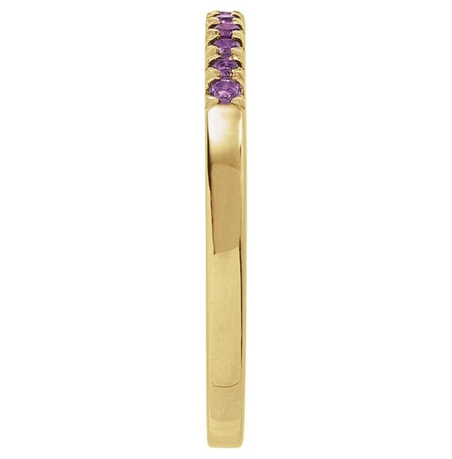 10K Yellow Or White Gold Natural Gemstone Stackable Ring