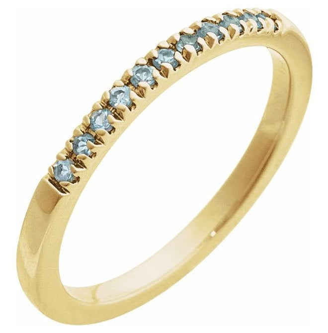 10K Yellow Or White Gold Natural Gemstone Stackable Ring