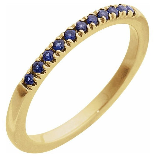 10K Yellow Or White Gold Lab-Grown Gemstone Stackable Ring