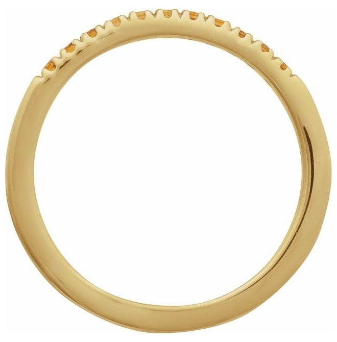 10K Yellow Or White Gold Natural Gemstone Stackable Ring