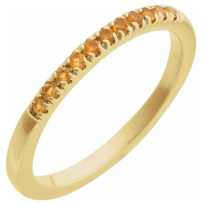 10K Yellow Or White Gold Natural Gemstone Stackable Ring