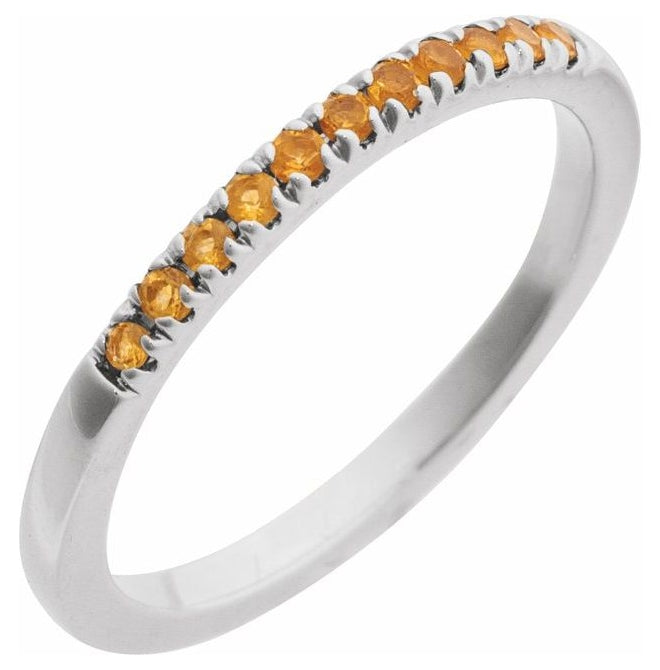 10K Yellow Or White Gold Natural Gemstone Stackable Ring