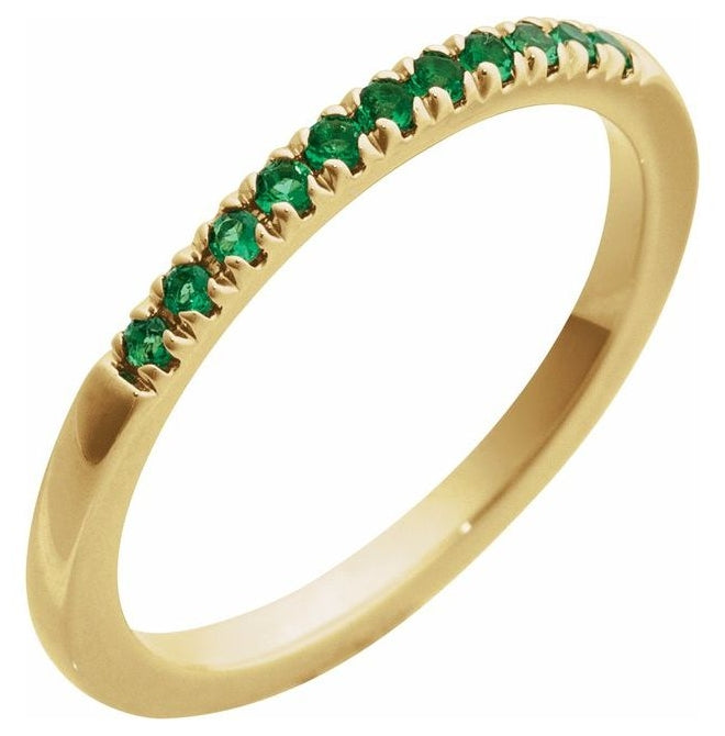 10K Yellow Or White Gold Lab-Grown Gemstone Stackable Ring