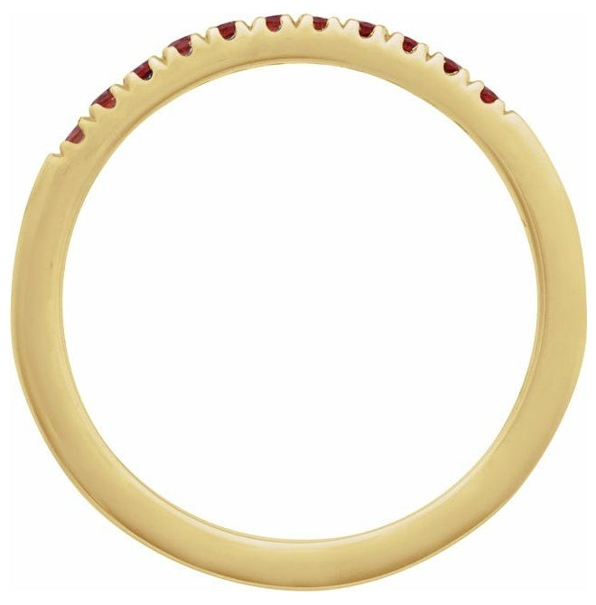 10K Yellow Or White Gold Natural Gemstone Stackable Ring