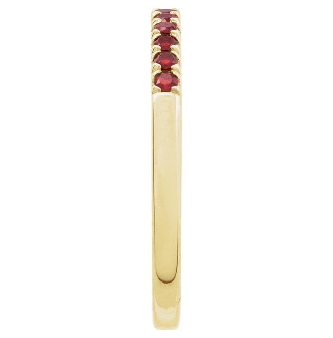10K Yellow Or White Gold Natural Gemstone Stackable Ring