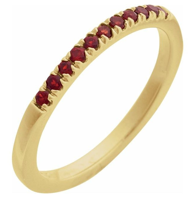 10K Yellow Or White Gold Natural Gemstone Stackable Ring