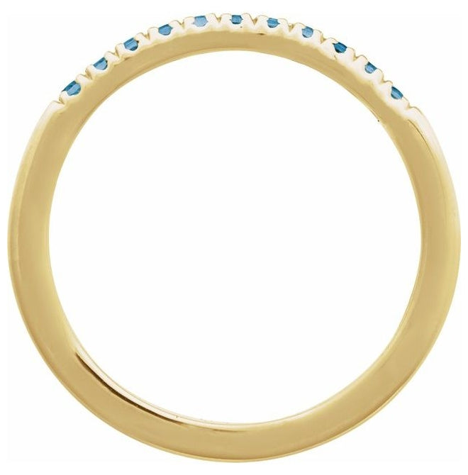 10K Yellow Or White Gold Natural Gemstone Stackable Ring