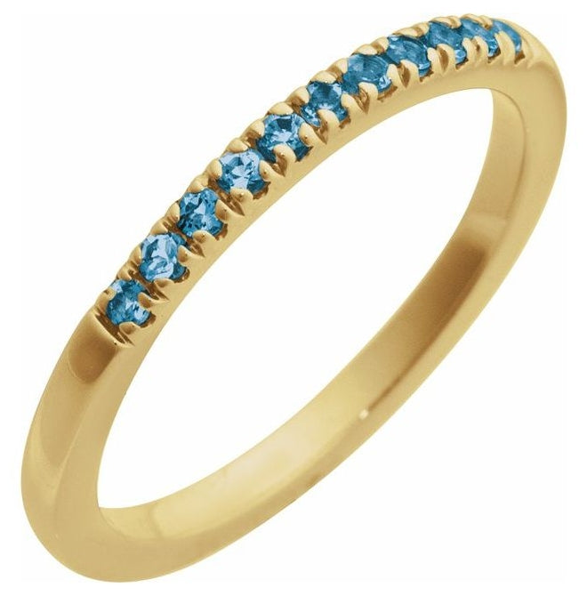 10K Yellow Or White Gold Natural Gemstone Stackable Ring