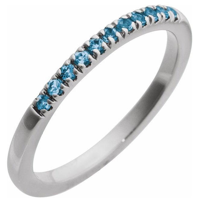 10K Yellow Or White Gold Natural Gemstone Stackable Ring