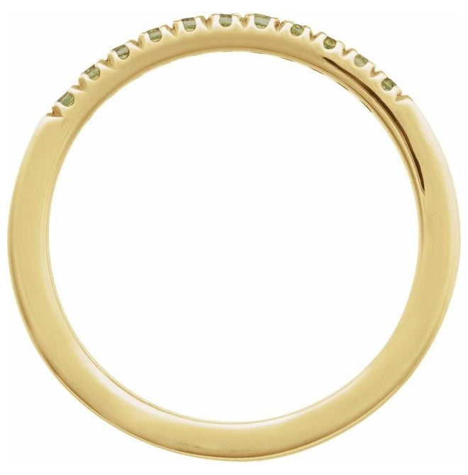 10K Yellow Or White Gold Natural Gemstone Stackable Ring