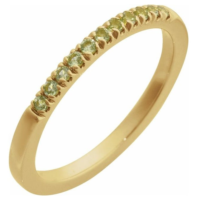 10K Yellow Or White Gold Natural Gemstone Stackable Ring