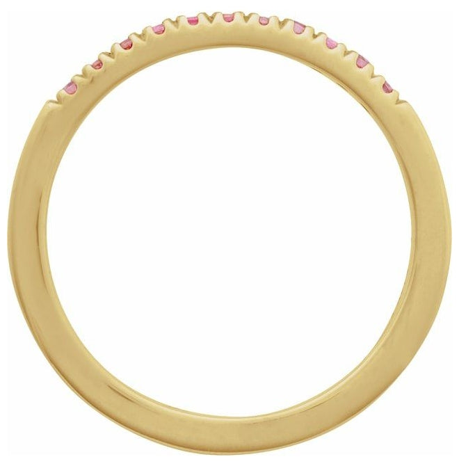10K Yellow Or White Gold Natural Gemstone Stackable Ring