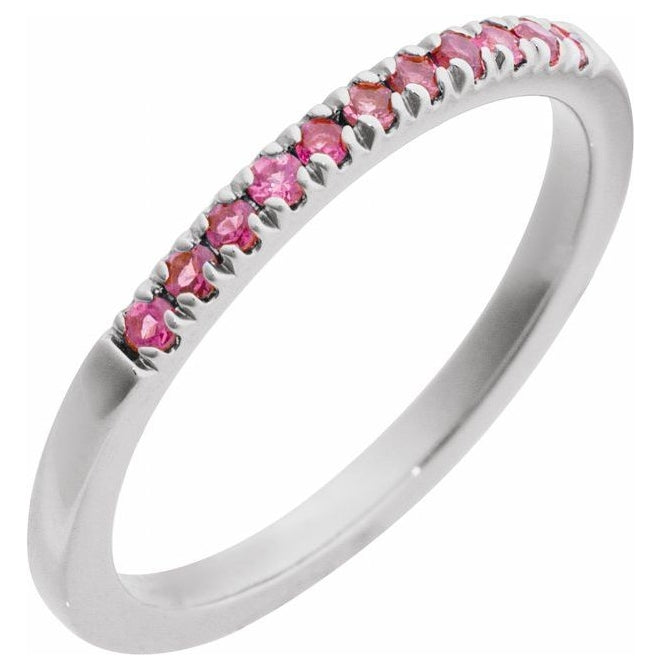 10K Yellow Or White Gold Natural Gemstone Stackable Ring