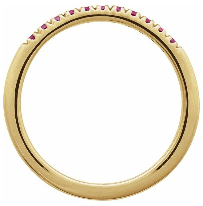 10K Yellow Or White Gold Natural Gemstone Stackable Ring