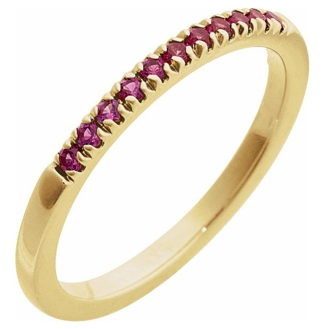 10K Yellow Or White Gold Natural Gemstone Stackable Ring