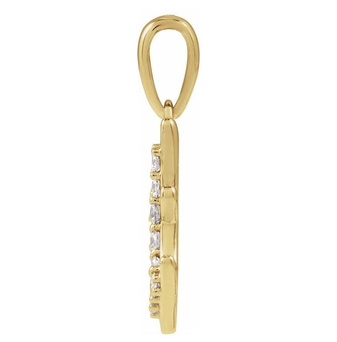 14K Yellow Or White Gold Round I1, G-H Polished Natural Diamond Initial Pendant