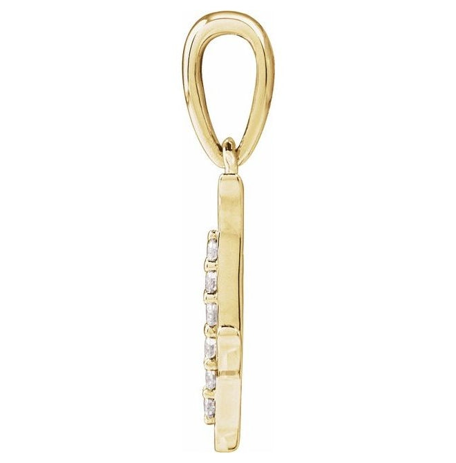 14K Yellow Or White Gold Round I1, G-H Polished Natural Diamond Initial Pendant