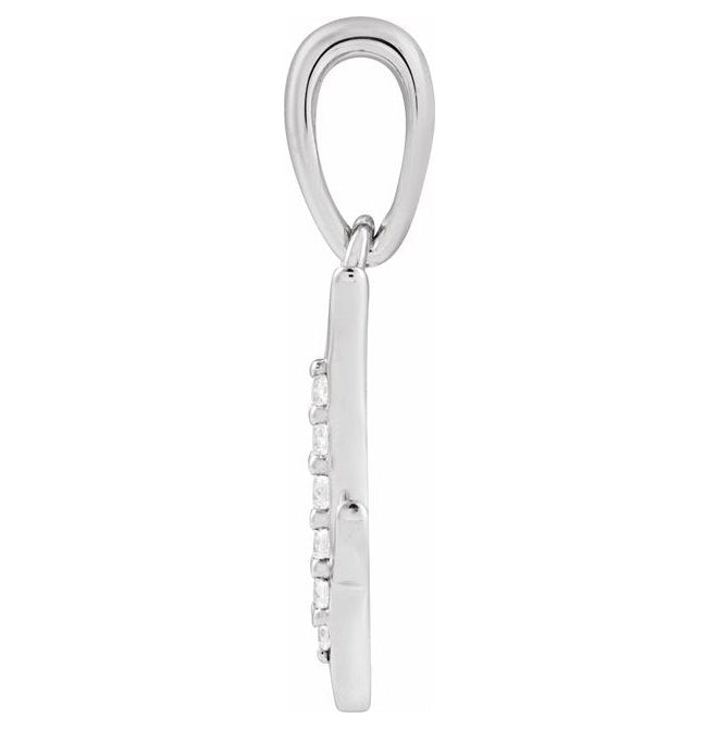 14K Yellow Or White Gold Round I1, G-H Polished Natural Diamond Initial Pendant