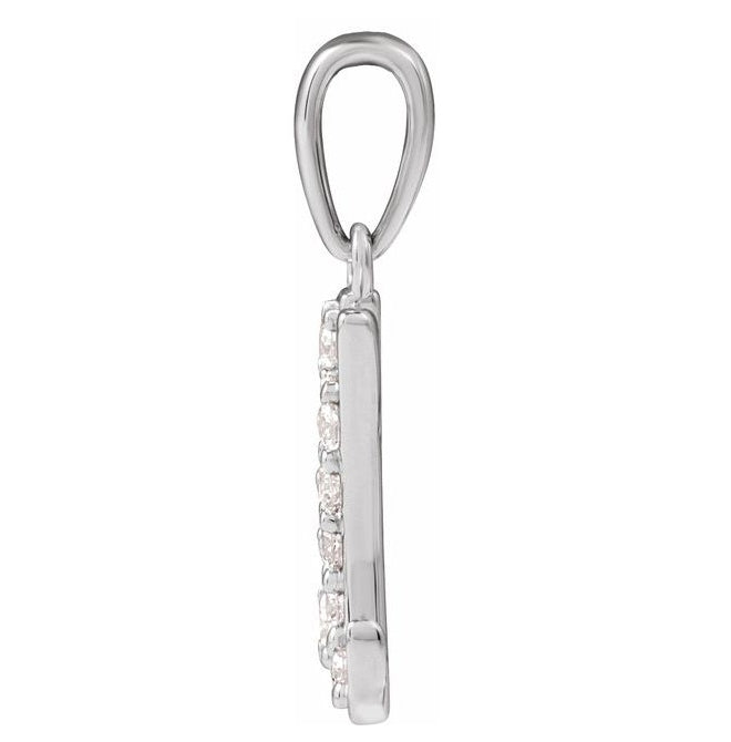 14K Yellow Or White Gold Round I1, G-H Polished Natural Diamond Initial Pendant