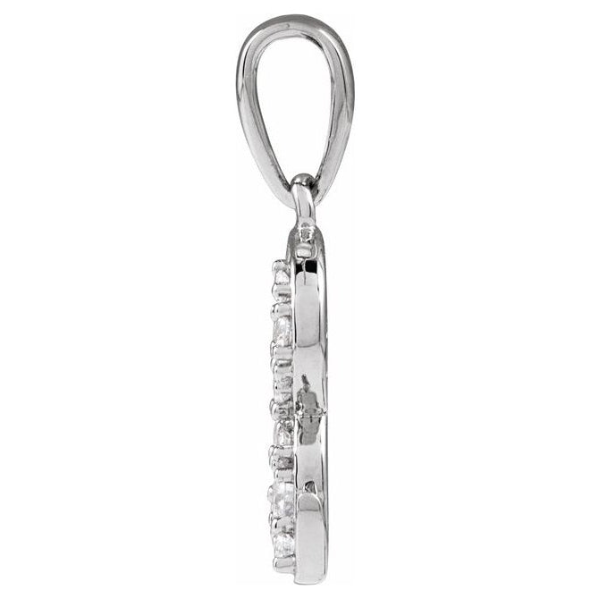 14K Yellow Or White Gold Round I1, G-H Polished Natural Diamond Initial Pendant