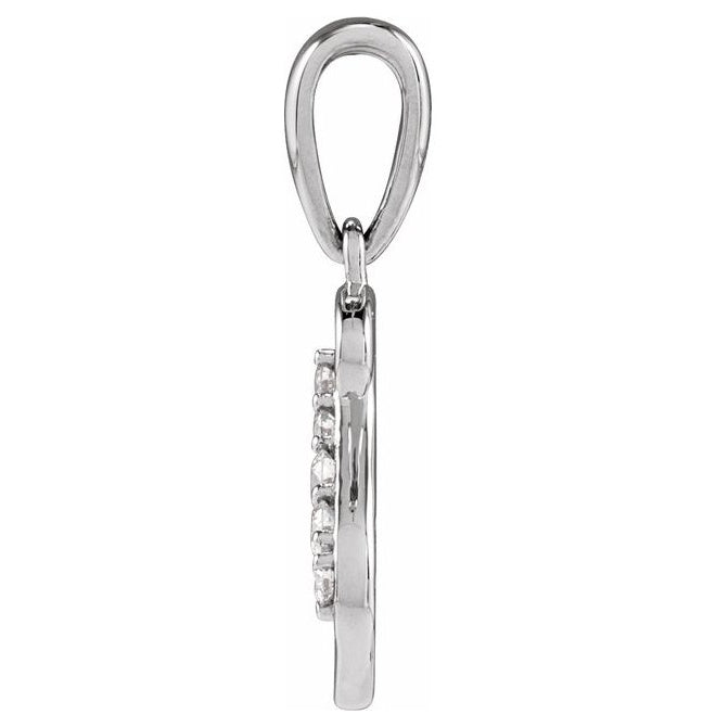 14K Yellow Or White Gold Round I1, G-H Polished Natural Diamond Initial Pendant