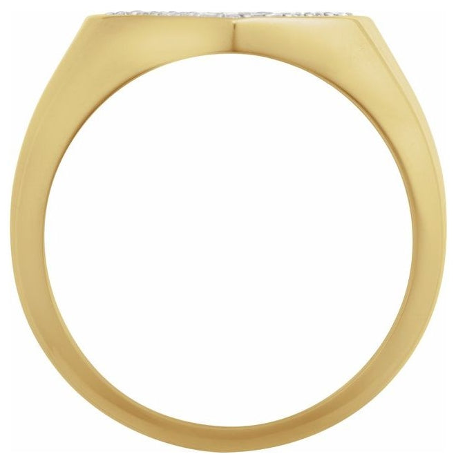 14K Yellow Or White Gold Round Polished 1/3 Ctw Natural Diamond Heart Ring