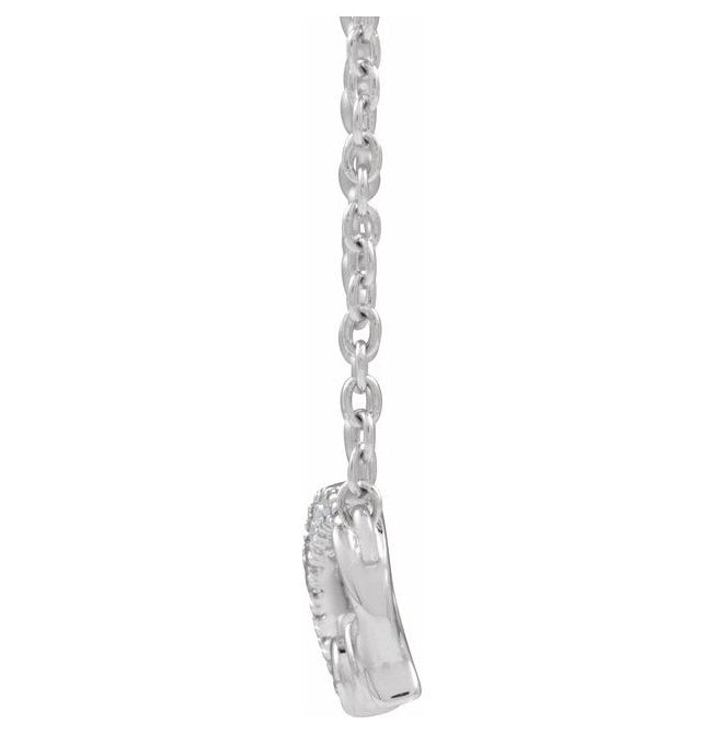 14K Yellow Or White Gold Or Sterling Silver Round 1.5Mm Vs, F+ 18 In Polished .08 Ctw Lab-Grown Diamond Mom Script Infinity Necklace