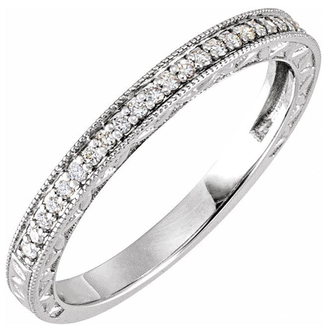 14K Yellow Or White Gold Round 1 Mm Polished 1/8 Ctw Lab Grown Diamond Band