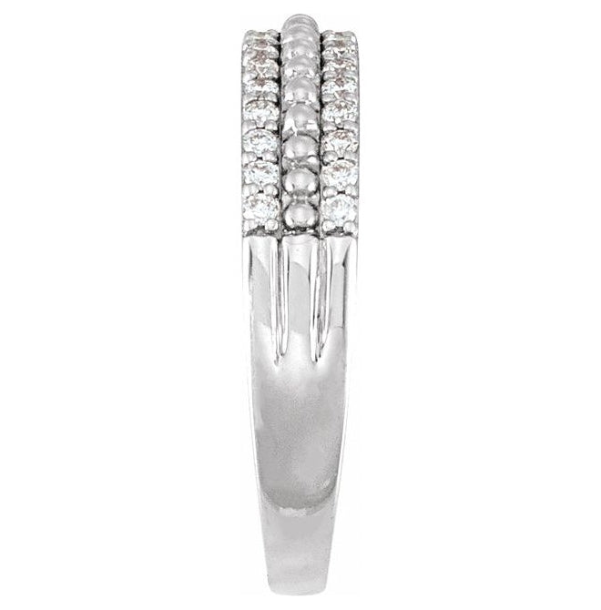 14K White Or White/Yellow Or White/Rose Gold Round 1.25 Mm Polished 1/3 Ctw Lab-Grown Diamond Band Size 7