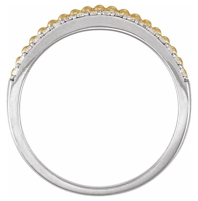 14K White Or White/Yellow Or White/Rose Gold Round 1.25 Mm Polished 1/3 Ctw Lab-Grown Diamond Band Size 7