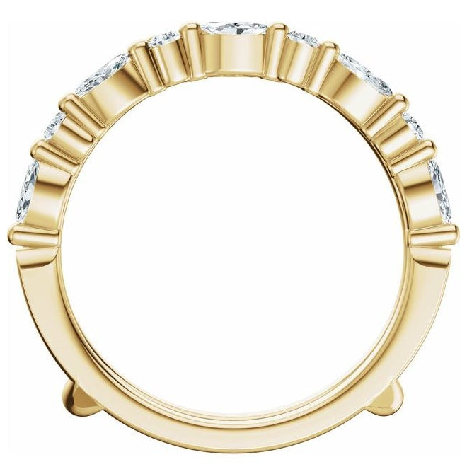 14K Yellow Gold Round 2.8 Mm Polished 1/2 Ctw Lab-Grown Diamond Ring Guard Size 7