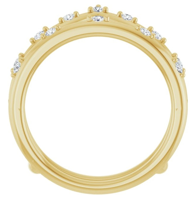 14K Yellow Or White Gold Round 1.6 Mm Polished 1/5 Ctw Natural Diamond Ring Guard