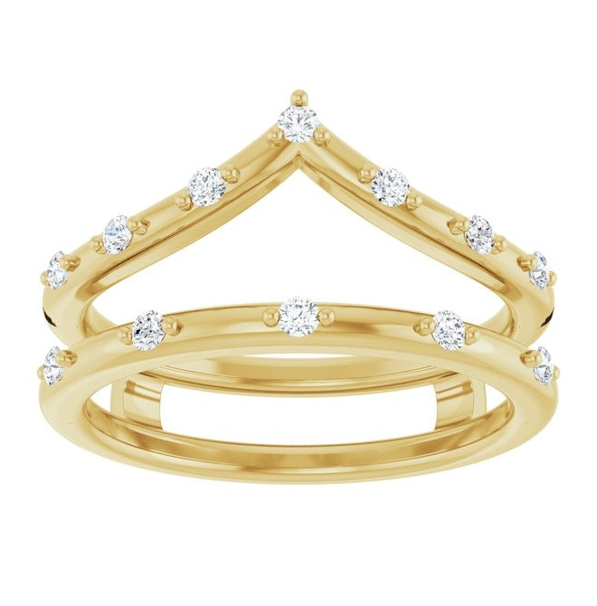 14K Yellow Or White Gold Round 1.6 Mm Polished 1/5 Ctw Natural Diamond Ring Guard