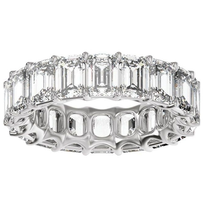 14K Yellow Or White Gold Emerald Vs2, E-F  Polished Lab-Grown Diamond Low Profile Eternity Band