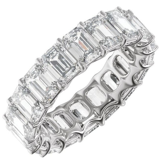 14K Yellow Or White Gold Emerald Vs2, E-F  Polished Lab-Grown Diamond Low Profile Eternity Band