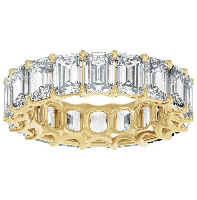 14K Yellow Or White Gold Emerald Vs2, E-F  Polished Lab-Grown Diamond Low Profile Eternity Band