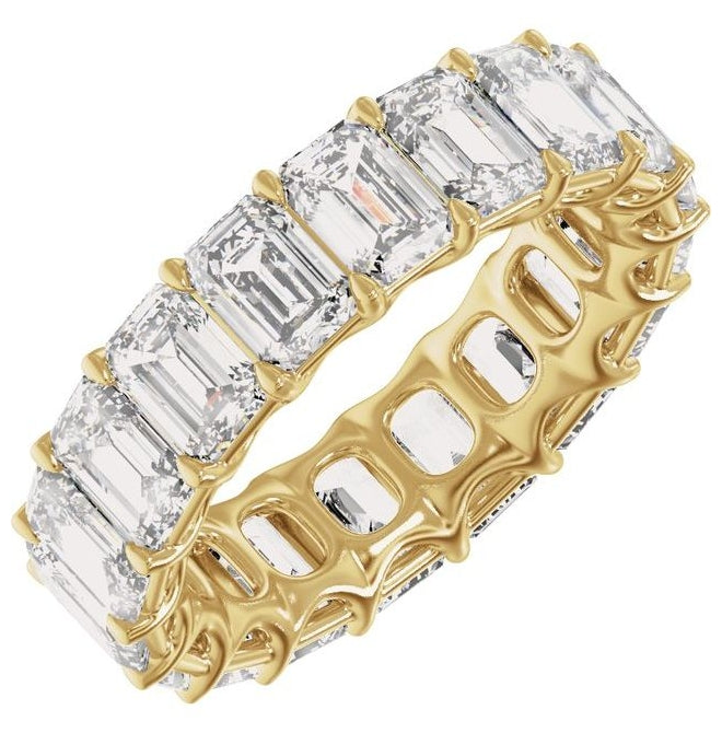14K Yellow Or White Gold Emerald Vs2, E-F  Polished Lab-Grown Diamond Low Profile Eternity Band
