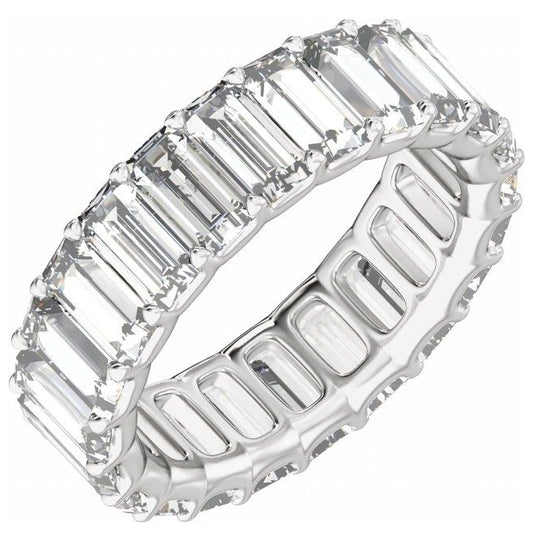 14K Yellow Or White Gold Or Platinum Straight Baguette Vs2, E-F  Polished Lab-Grown Diamond Low Profile Eternity Band