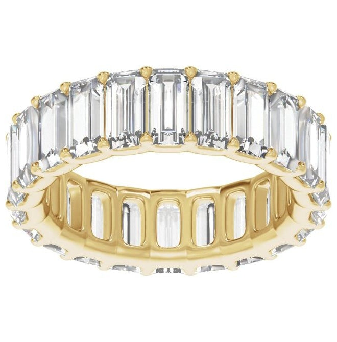 14K Yellow Or White Gold Or Platinum Straight Baguette Vs2, E-F  Polished Lab-Grown Diamond Low Profile Eternity Band