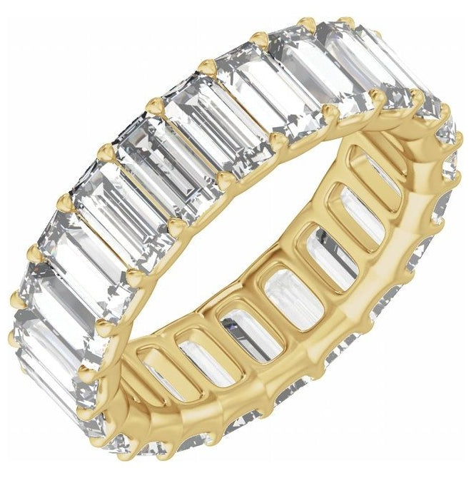14K Yellow Or White Gold Or Platinum Straight Baguette Vs2, E-F  Polished Lab-Grown Diamond Low Profile Eternity Band