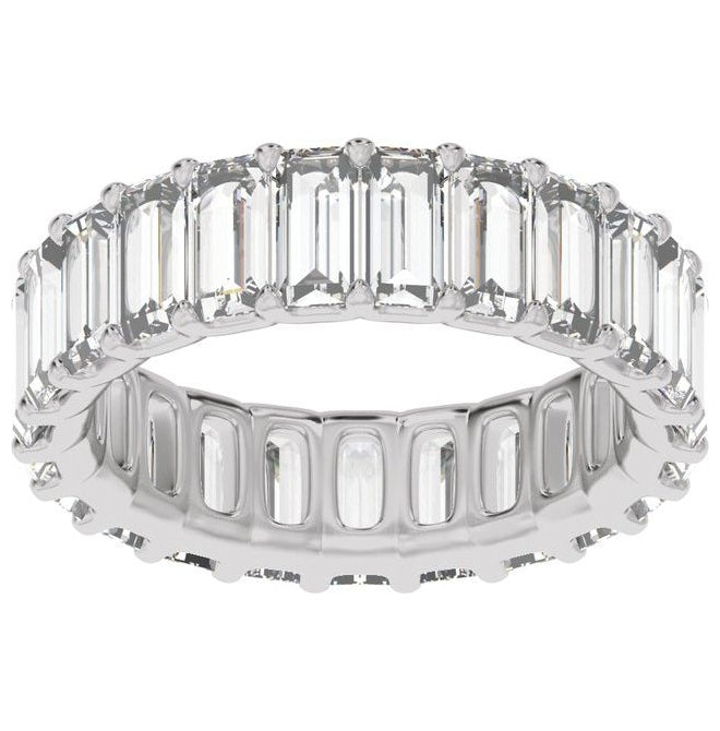 14K Yellow Or White Gold Or Platinum Straight Baguette Vs2, E-F  Polished Lab-Grown Diamond Low Profile Eternity Band